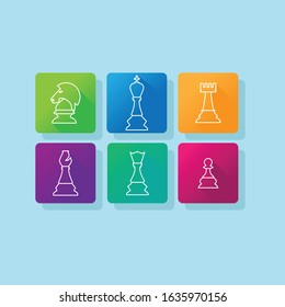 Flat modern and fun Chess Vector Illustration icon application and logo
