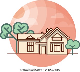 Flat Modern House Icon Design