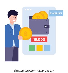 A flat modern illustration of mobile payment