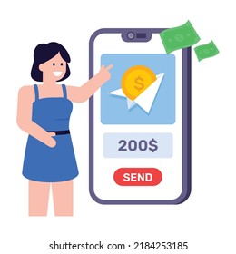A flat modern illustration of mobile payment