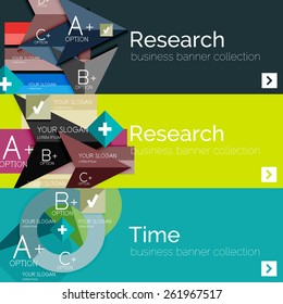 Banner plano de información moderna con diagrama abstracto geométrico