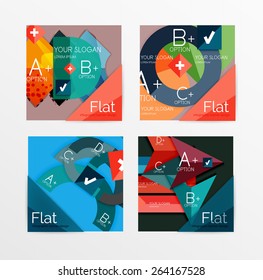 Flaches modernes Infobanner mit geometrischem abstraktem Diagramm