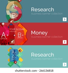 Banner plano de información moderna con diagrama abstracto geométrico