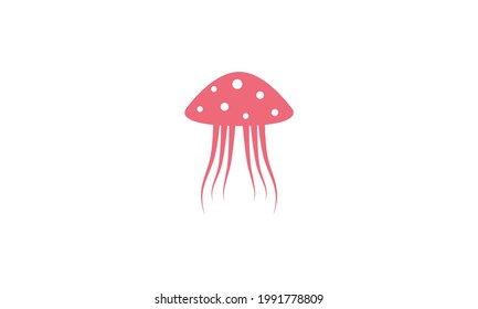 flat modern jellyfish logo symbol vector icon illustration graphic design