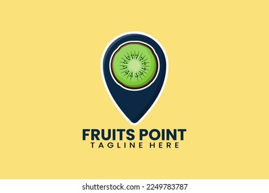 Ilustración vectorial del logotipo del punto de conexión kiwi moderno plana