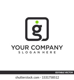flat modern letter g logo design
