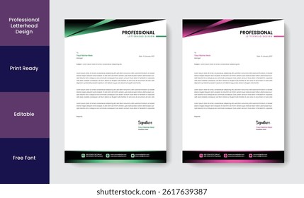 Flat Modern Letterhead Design Template