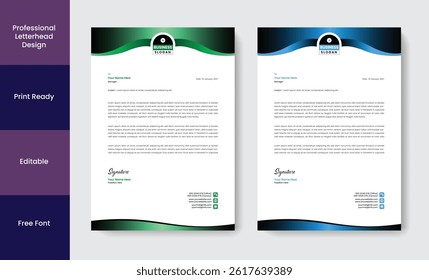 Flat Modern Letterhead Design Template