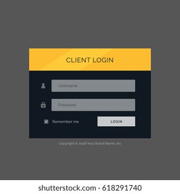 flat modern login form ui template design