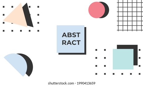 Flat modern memphis background for certificate or social media story template. Abstract shape memphis style poster design templates