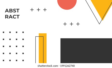Flat modern memphis background for certificate or social media story template. Abstract shape memphis style poster design templates
