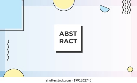 Flat modern memphis background for certificate or social media story template. Abstract shape memphis style poster design templates