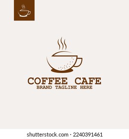 Flat Modern Minimal Trendy Letter S Coffee Cup Logo Design, Hot Coffee Cafe Icon Logo Template