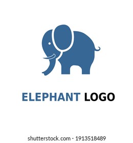 flat modern minimalist elephant logo design concept vector