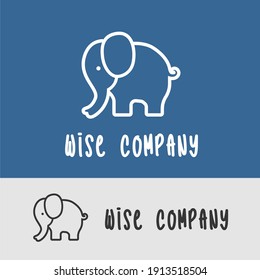 flat modern minimalist elephant logo design concept vector