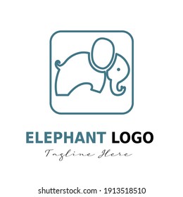 flat modern minimalist elephant logo design concept vector