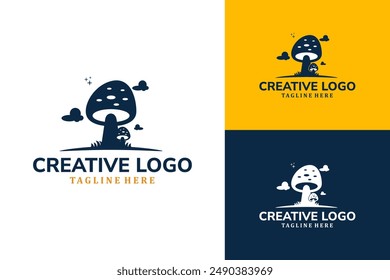 Flat Modern mushroom icon template vector design illustration