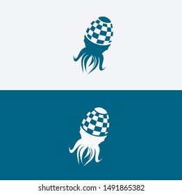 flat and modern octopus logo. can be used for technology companies
