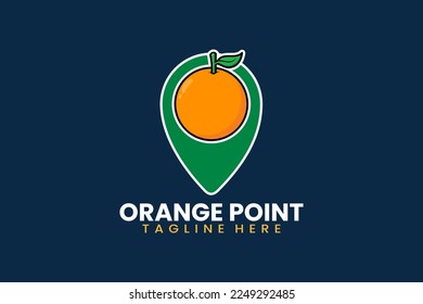 Ilustración del logotipo del punto de anclaje naranja moderno plana