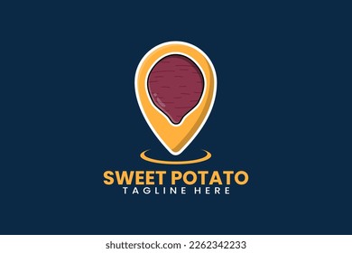Flat modern potato pin point logo template vector illustration