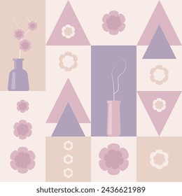 Diseño de patrón plano moderno en colores pastel Vector