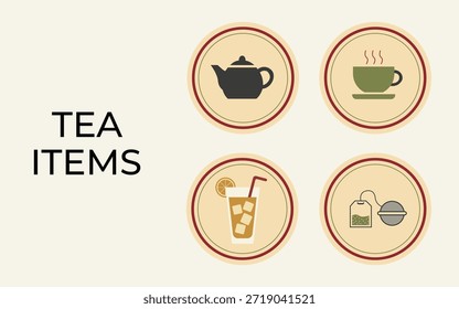 Conjunto de iconos de restaurante plano y moderno que incluye tenedor, cuchillo, plato, sombrero de chef y taza de café. Iconos vectoriales totalmente editables adecuados para el diseño de menús, la marca de cafeterías e ilustraciones de negocios de alimentos.