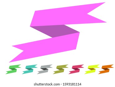 Flat modern ribbon set. Editable Clip Art.