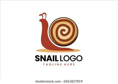 Flat modern simple Cookies bakery biscuit snail logo template icon symbol vector design illustration