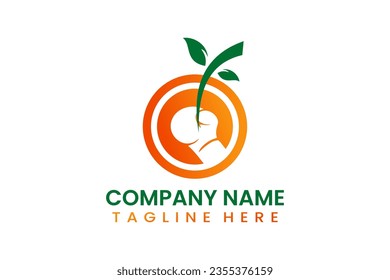 Flat modern simple fruit boxing logo modern style template