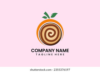 Flat modern simple fruit Cookies biscuit icon symbol logo template vector design illustration