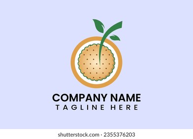 Flat modern simple fruit Cookies biscuit icon symbol logo template vector design illustration
