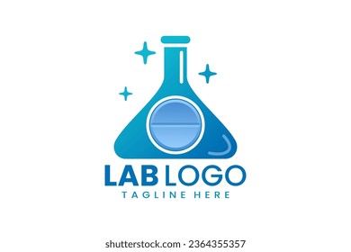 Flat modern simple laboratory logo template icon symbol vector design illustration
