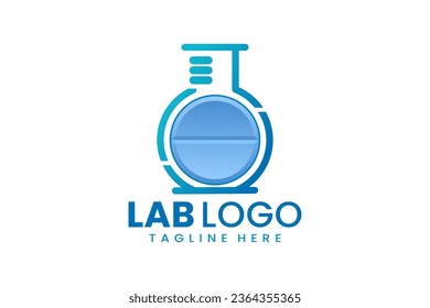 Flat modern simple laboratory logo template icon symbol vector design illustration