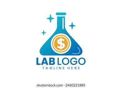 Flaches modernes einfaches Geld-Dollar-Labor-Logo-Vorlage-Symbol-Vektorgrafik-Design-Illustration