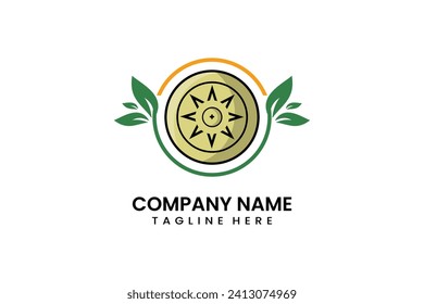 Icono de logotipo de escudo natural simple y moderno