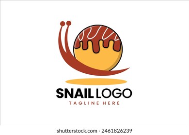 Flaches modernes einfaches takoyaki Schnecken-Logo Vorlage-Symbol Vektorgrafik Design Illustration