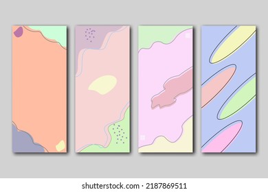 flat and modern style abstract background template. with pastel colors and strokes. can be used for social media, invitations, wall posters, and more