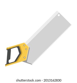 A flat and modern style back saw image for those of you who need a saw element for your modern and flat construction presentation, animation, stop motion material.