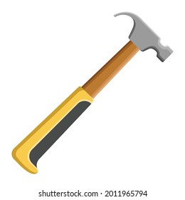 A flat and modern style nail hammer image for those of you who need a hammer element for your modern and flat construction presentation, animation, stop motion material. 