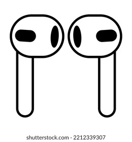 Flat and modern symbol of wireless headphones - symbol for websites and apps