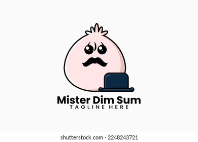 Flat modern template mister dim sum logo concept vector illustration
