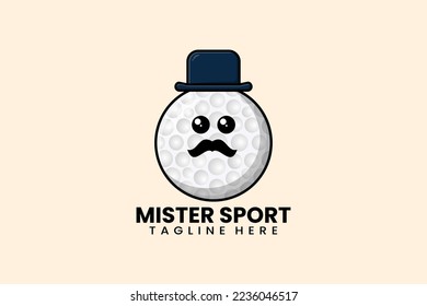 Modelo moderno plano mister de bola de golf concepto ilustración vectorial