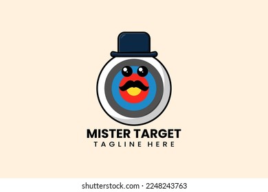 Modelo moderno plano mister concepto de logotipo de destino ilustración vectorial