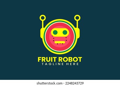 Flat modern template mister watermelon logo concept vector illustration