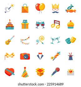 Flat modern trendy Isolated icons set gift, party, birthday vector illustration