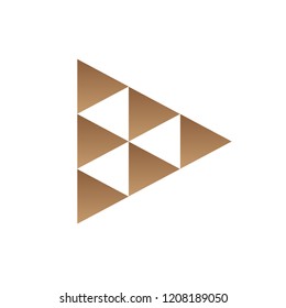 Flat Modern Triangles Play Sign Logo