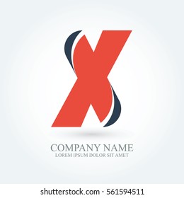 flat modern typography initial letter x, alphabet logo design for brand and company identity