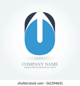 flat modern typography initial letter u, alphabet logo design for brand and company identity