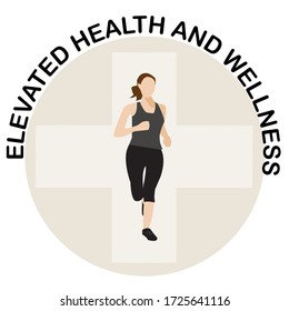 Flat and modern vector design of elevated health and wellness.