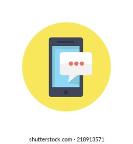 Flat modern vector icon: message.